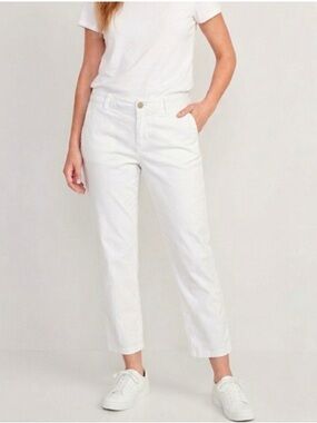 NWOT Gap For Good Girlfriend Khaki Off White Cotton Chicos Pants Size 8